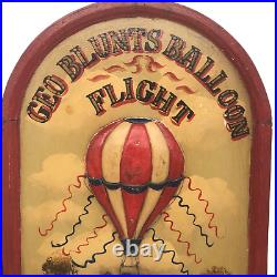 Geo Blunts Balloon Flight Richmond 1816 Wood Craft Wall Plaque Art 24X16 Vintage