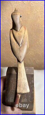 George Updegraff Carved Bird on Stand ART Sculpture California Rare Vintage