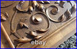 Gorgeous Pair Antique Vintage Walnut Interior Wood Panel Animal Foliage Carving