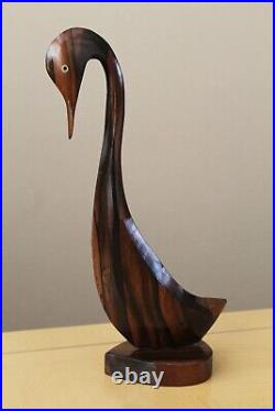 Gorgeous! Rosewood MID Century Danish Modern Wood Sculpture! 1950s Orig Art Vtg