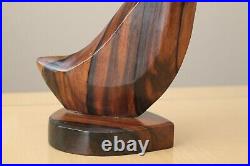 Gorgeous! Rosewood MID Century Danish Modern Wood Sculpture! 1950s Orig Art Vtg