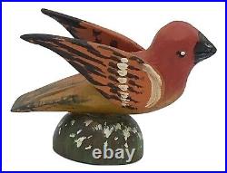 HAND CARVED BIRD Vintage Pennsylvania Dutch Wood USA Folk Art Ben F Hoover