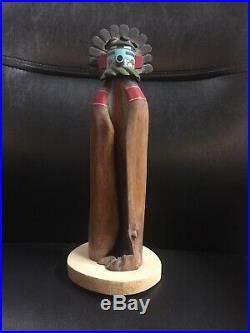 HOPI 9 Kachina Doll Wood Sculpture Figurine Signed by B. Namoki Vtg