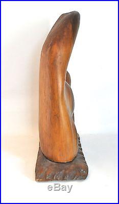 HUGE Vtg Mid Century Danish Modern Carved Wood FREE FORM Table Sculpture RL