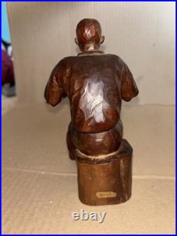 Haitian Vintage Mahogany Man Playing Drums Sculpture 5 Mid-Century Hand-Carved