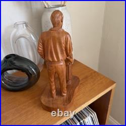 Hand Carved Father Stanley Rother Folk Art Shepherd Wood Sculpture Vintage