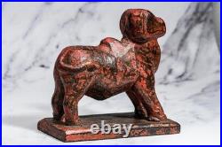 Hand Carved Vintage Asian Folk Art Wood Animal Sculpture Statue Distressed
