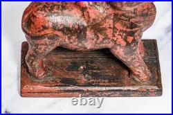 Hand Carved Vintage Asian Folk Art Wood Animal Sculpture Statue Distressed