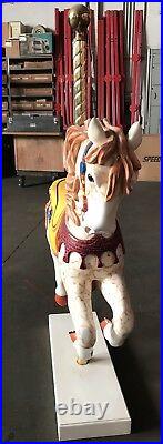 Hand Carved Vintage Solid Wood Carousel Horse Used On A Merry Go Around By S&S