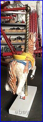 Hand Carved Vintage Solid Wood Carousel Horse Used On A Merry Go Around By S&S