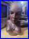 Hand Carved Wood Female Bust Sculpture Vintage
