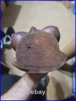 Hand Carved Wood Female Bust Sculpture Vintage