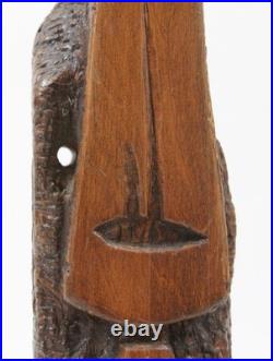 Hand Carved Wood Folk Art 29 Sculpture Cubist Face Bust Vintage Tiki Witco