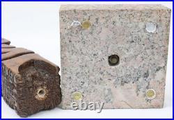 Hand Carved Wood Folk Art 29 Sculpture Cubist Face Bust Vintage Tiki Witco