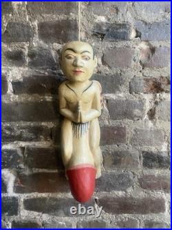 Hand Carved Wooden Balinese Flying Angel Oversized Penis Folk Art Indonesia VTG