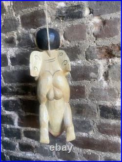 Hand Carved Wooden Balinese Flying Angel Oversized Penis Folk Art Indonesia VTG