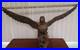Hand Carved Wooden Eagle Sculpture 36X 17 Detachable Wings No Defects VTG