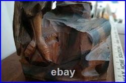 Hand Carved Wooden Eagle Sculpture 36X 17 Detachable Wings No Defects VTG