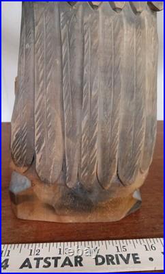 Hand Carved Wooden Eagle Sculpture 36X 17 Detachable Wings No Defects VTG