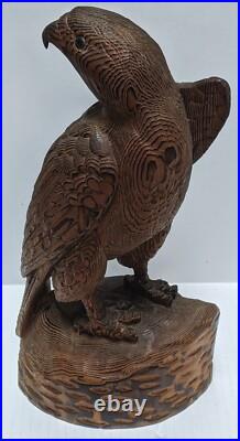 Hand Carved Wooden Eagle Statue Sculpture Vintage Witco Style Same Day Shipping