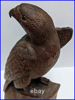 Hand Carved Wooden Eagle Statue Sculpture Vintage Witco Style Same Day Shipping