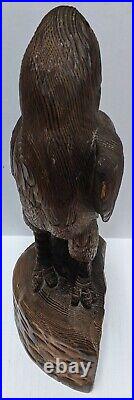 Hand Carved Wooden Eagle Statue Sculpture Vintage Witco Style Same Day Shipping