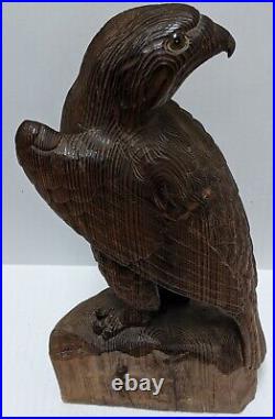 Hand Carved Wooden Eagle Statue Sculpture Vintage Witco Style Same Day Shipping