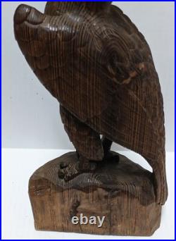 Hand Carved Wooden Eagle Statue Sculpture Vintage Witco Style Same Day Shipping