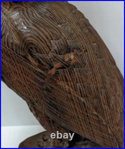 Hand Carved Wooden Eagle Statue Sculpture Vintage Witco Style Same Day Shipping