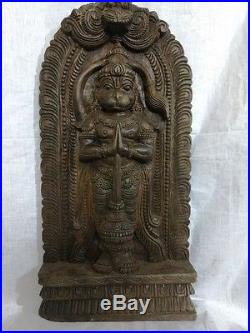 Hanuman Temple Wall Panel Statue Monkey God Sculpture Hindu God Vintage Figurine