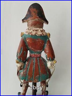 Harlequin, wooden sculpture, vintage, beautiful. Large