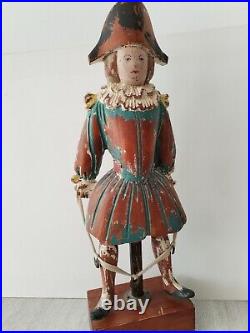 Harlequin, wooden sculpture, vintage, beautiful. Large