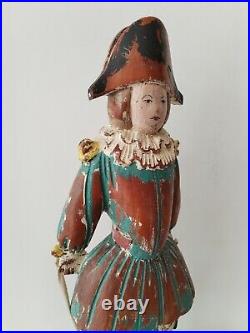 Harlequin, wooden sculpture, vintage, beautiful. Large