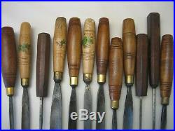 Henry Taylor Vtg Set of 12 Wood Carving Chisels / Gouges Sharpened Good Cond