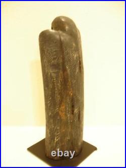 Hib Sabin Santa Fe NM Artist Carved Juniper Wooden Sculpture Tall Raven Crow Vtg