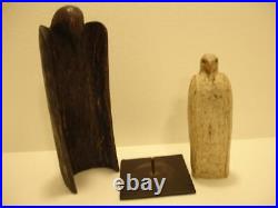 Hib Sabin Santa Fe NM Artist Carved Juniper Wooden Sculpture Tall Raven Crow Vtg