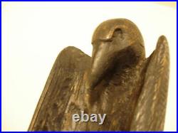 Hib Sabin Santa Fe NM Artist Carved Juniper Wooden Sculpture Tall Raven Crow Vtg