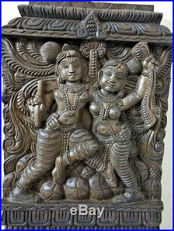 Hindu God Krishna Radha Love Making Vintage Wall Panel Statue Sculpture Plaque
