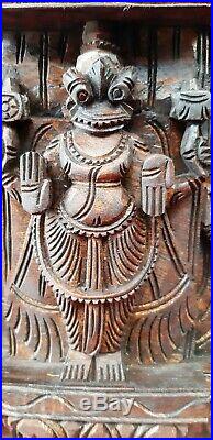 Hindu Gods Art Vintage Handcrafted Wall Panel Wooden Statue Sculpture panel