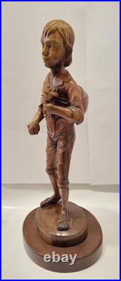 Huge 20 Vintage M. Garrido Signed Wood Carving 1977 Spanish Folk Art Sculpture