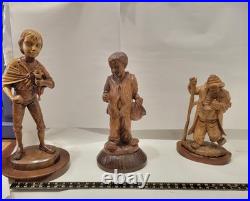 Huge 20 Vintage M. Garrido Signed Wood Carving 1977 Spanish Folk Art Sculpture