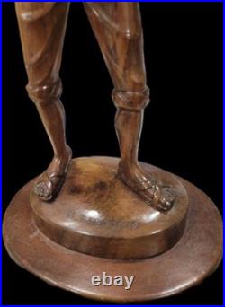 Huge 20 Vintage M. Garrido Signed Wood Carving 1977 Spanish Folk Art Sculpture