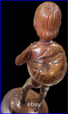 Huge 20 Vintage M. Garrido Signed Wood Carving 1977 Spanish Folk Art Sculpture