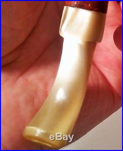 ITALY polished horn vtg tobacco smoking pipe wood carving italian art sculpture