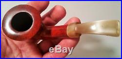 ITALY polished horn vtg tobacco smoking pipe wood carving italian art sculpture