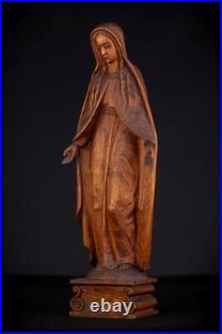 Immaculate Conception of Virgin Mary Wood Sculpture Vintage Madonna 20.3