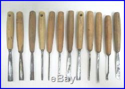 J A HENCKELS Vintage Set 12 Wood Carving Tools Chisels USERS L@@K