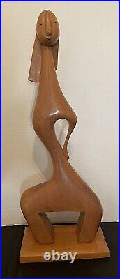 J G Casas 19 Vintage Wood Sculpture Carving Modernism Abstract