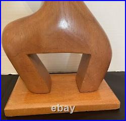 J G Casas 19 Vintage Wood Sculpture Carving Modernism Abstract