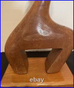 J G Casas 19 Vintage Wood Sculpture Carving Modernism Abstract